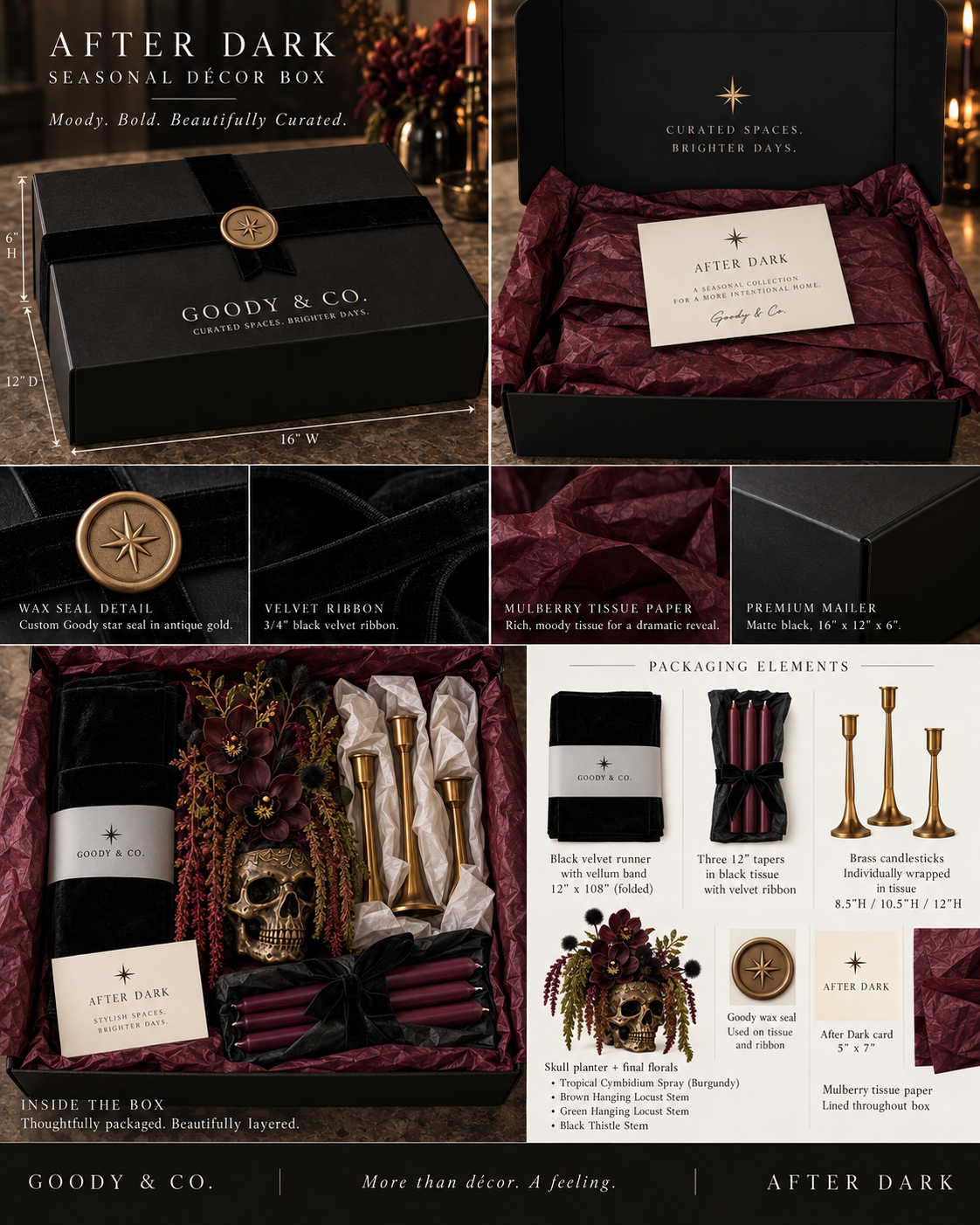 After Dark presentation box and coordinated decor pieces